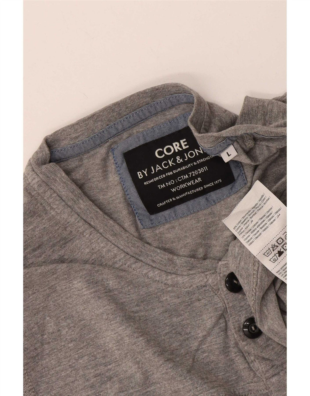 Jack & Jones Herre Top Langærmet Stor Grå Flecked Bomuld