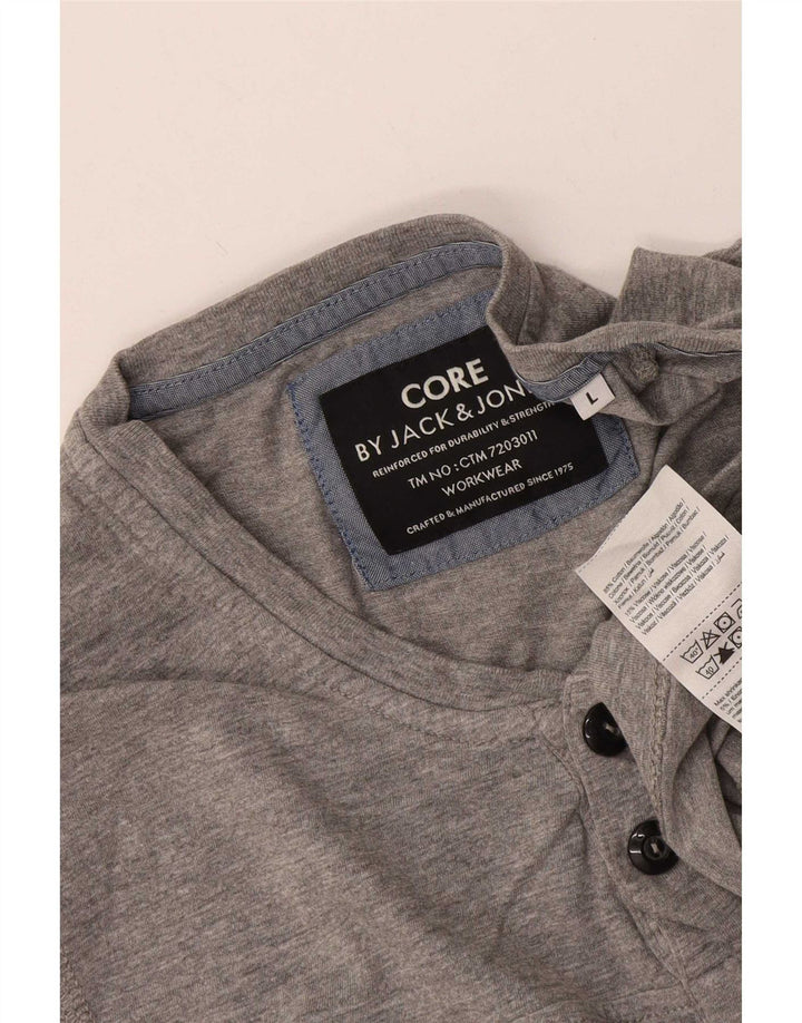 Jack & Jones Herre Top Langærmet Stor Grå Flecked Bomuld