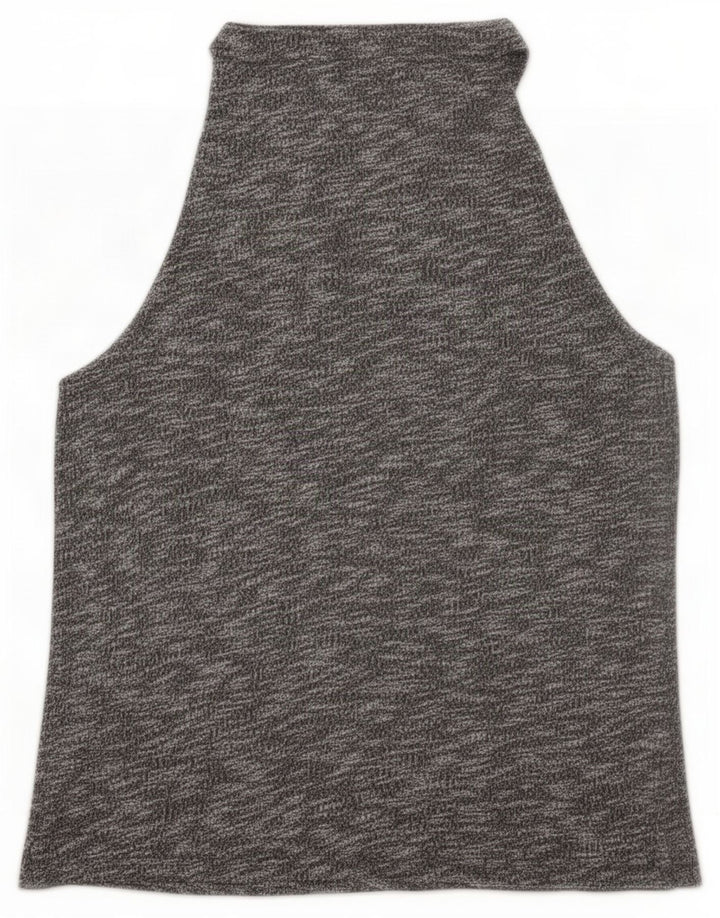 Topshop Damevest Top UK 12 Medium Grey Flecked Polyester