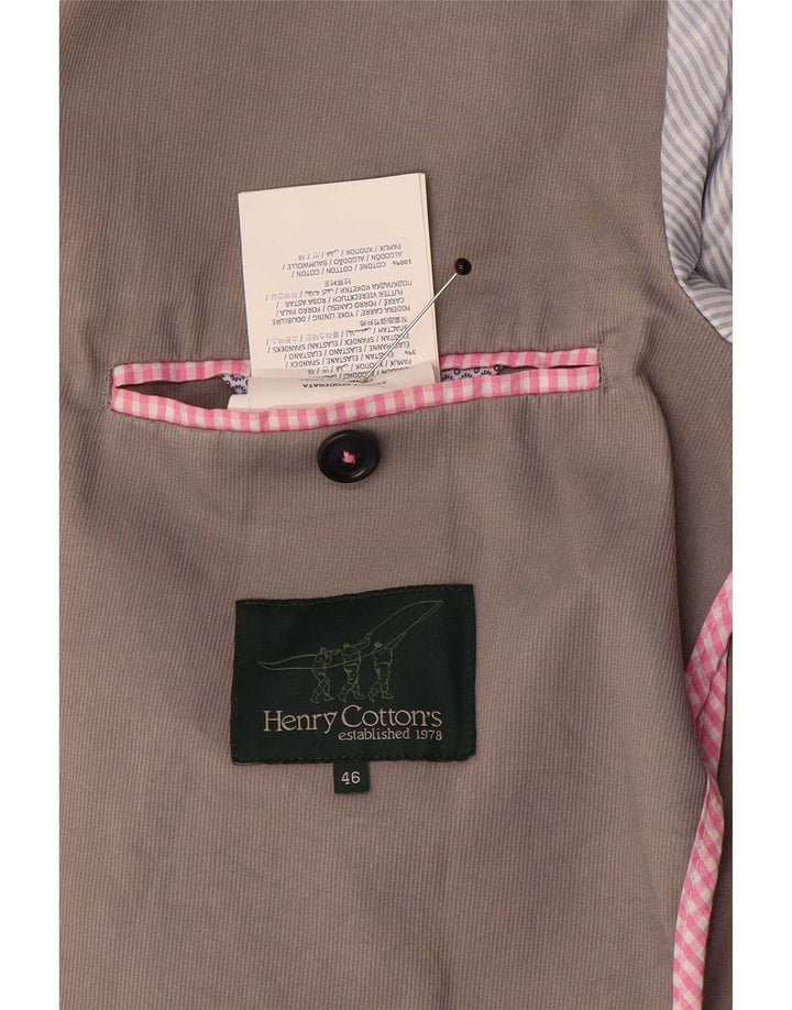 Henry Cottons Herre 2-knaps blazerjakke IT 46 Small Grey Cotton