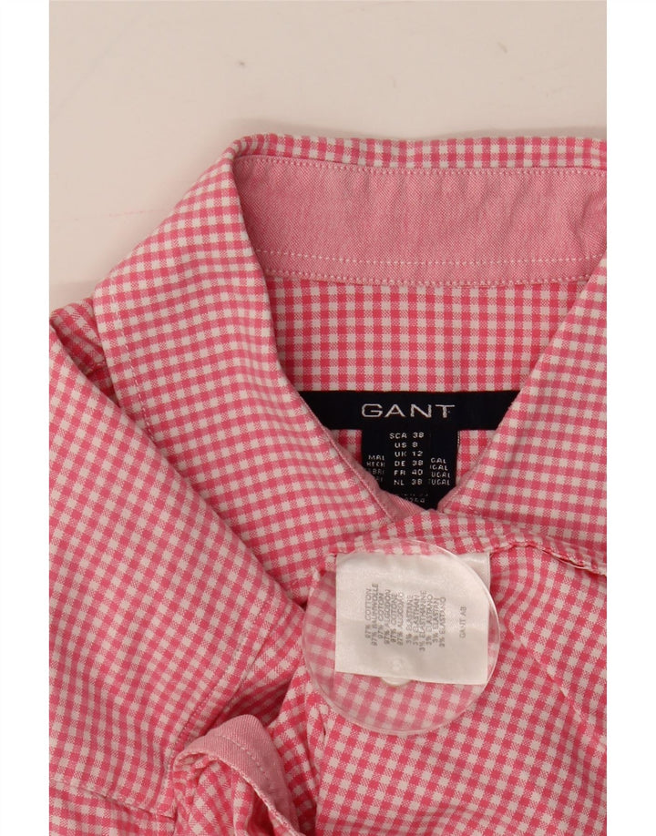 Gant kortærmet skjorte til kvinder UK 12 Medium Pink Gingham Cotton