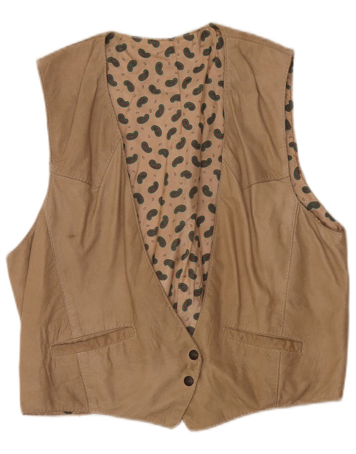 Vintage damevest, stor beige