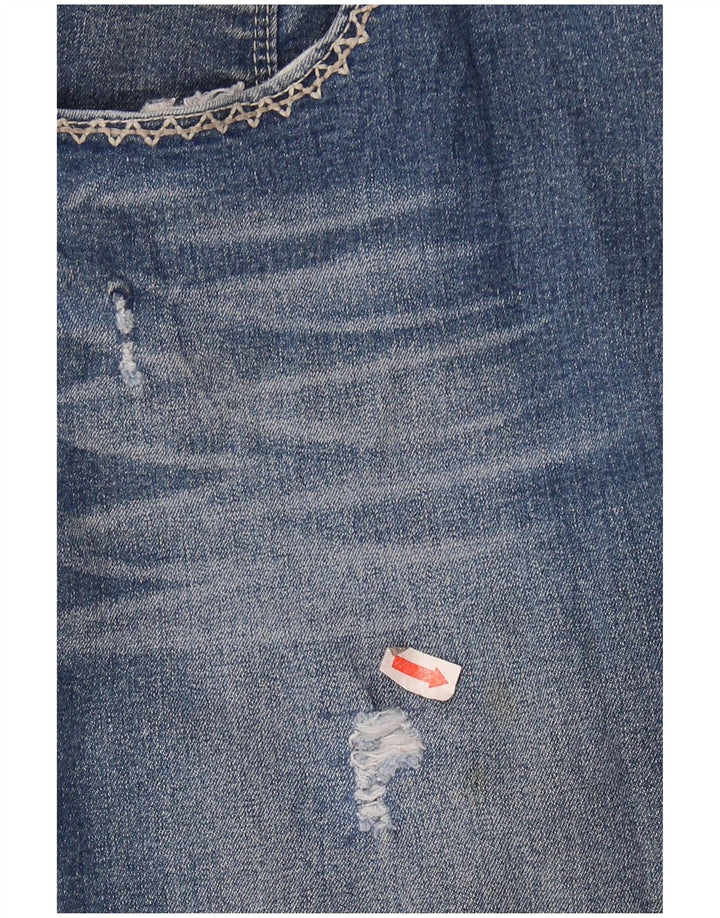 LEVI'S Distressed Denim Bermuda Shorts US 13 Large W32 Blue Bomuld