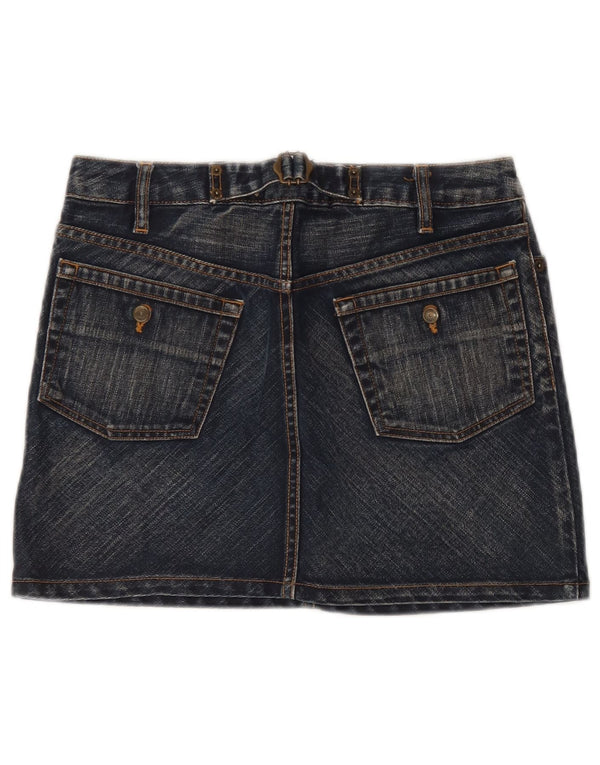 Massimo Dutti Dame Mini Denim Nederdel EU 36 XS W26 Blå Bomuld