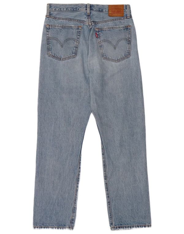 Levi's Womens 501 Distressed Straight Jeans W26 L28 Blå Bomuld
