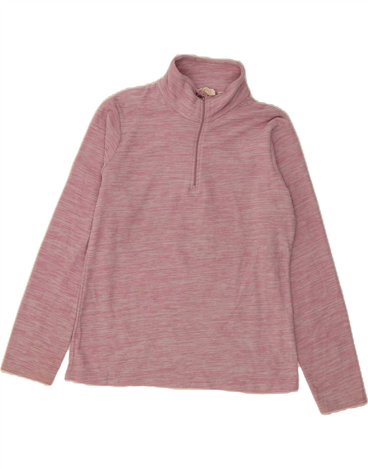 MOUNTAIN WAREHOUSE Womens Zip Neck Fleece Jumper UK 14 Medium Pink Vintage Mountain Warehouse and Second-Hand Mountain Warehouse from Messina Hembry 