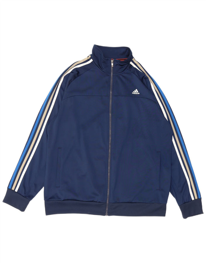 Adidas Herre Climalite træningsdragt topjakke UK 48/50 XL marineblå polyester