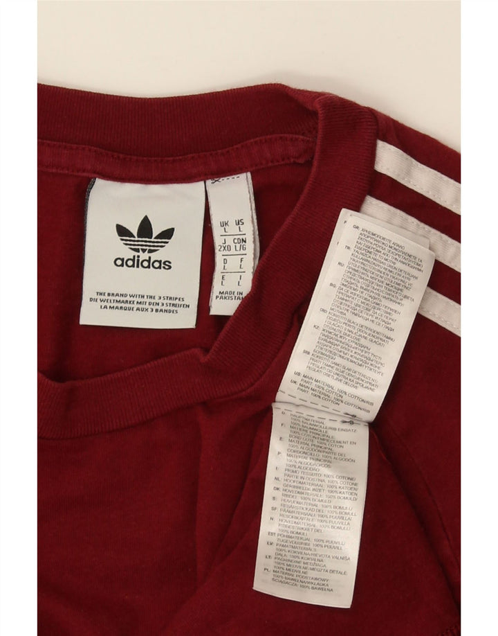 Adidas Herre T-Shirt Top Stor Rød Bomuld