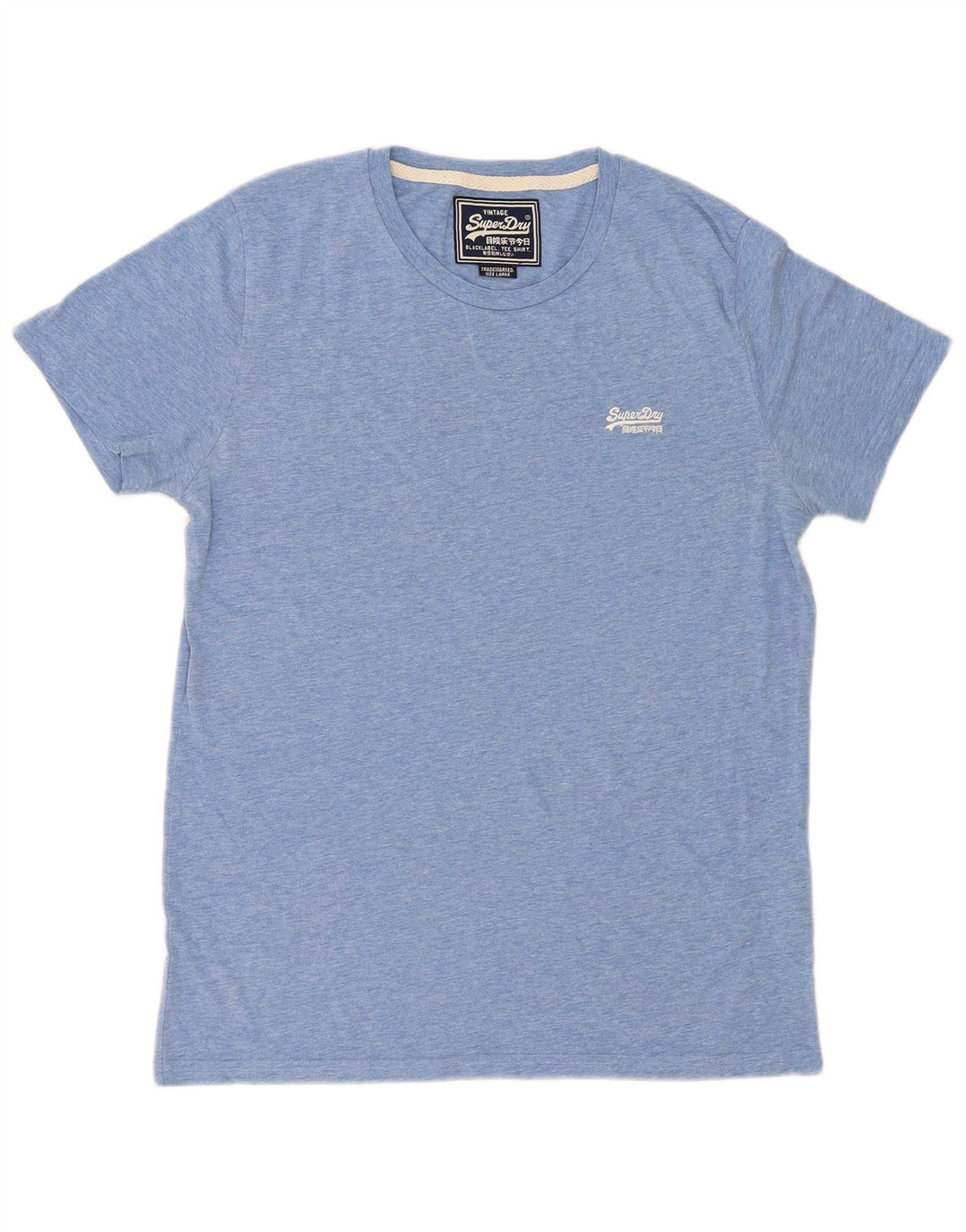 Superdry T-shirt top til mænd, stor blå flækket bomuld