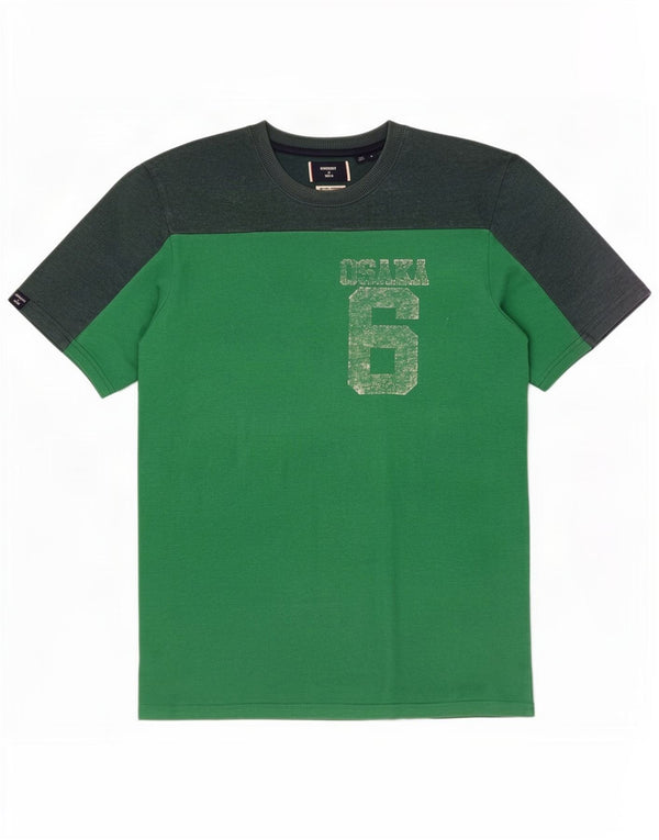 Superdry Mens Osaka Graphic T-Shirt Top Large Green Colourblock