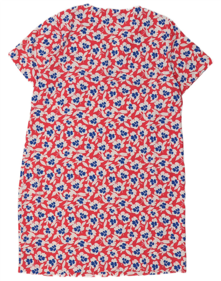 Marks & Spencer Womens Shift Dress UK 16 Large Red Floral Polyester
