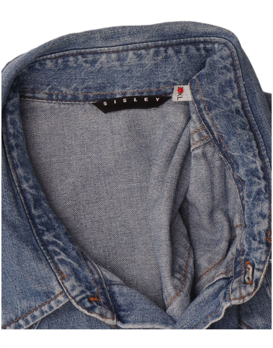SISLEY Herre Denim Shirt 2XL Blå Bomuld