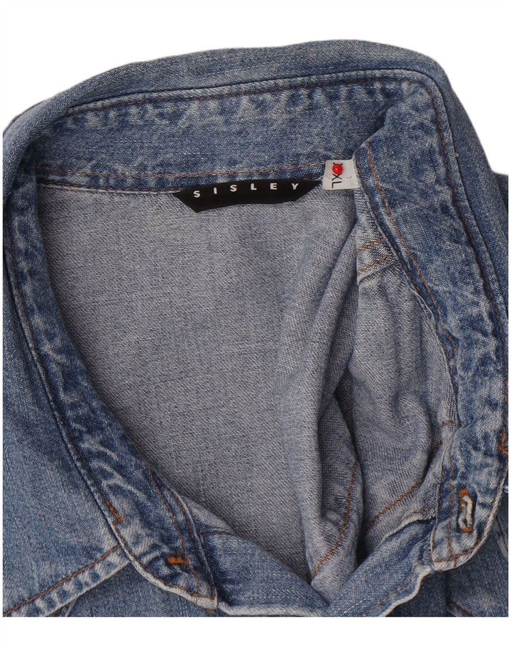 SISLEY Herre Denim Shirt 2XL Blå Bomuld
