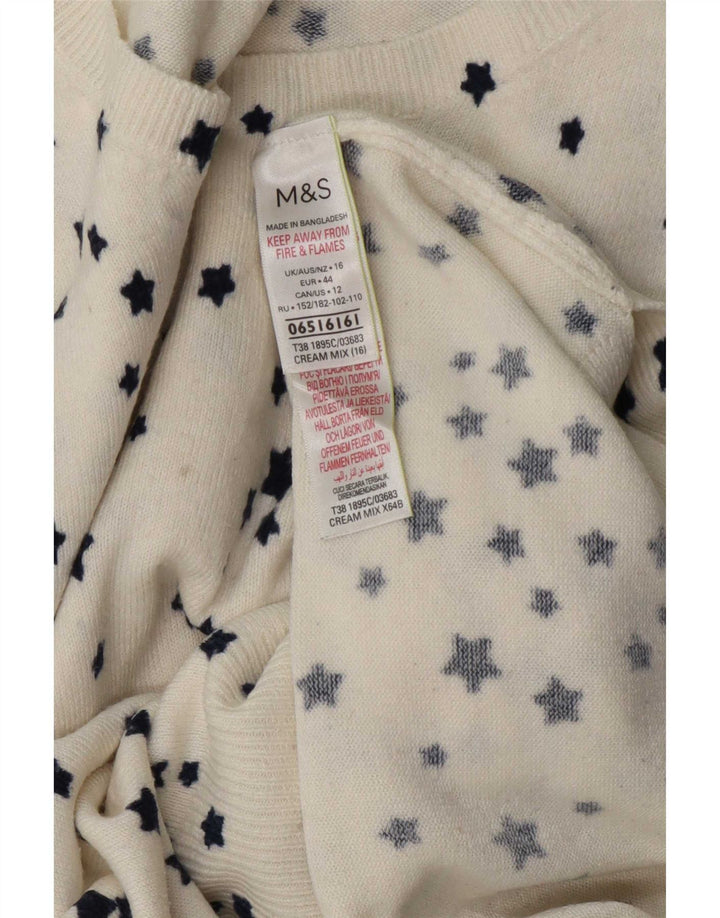 Marks & Spencer Dame sweater med rund hals DK 16 Stor Off White
