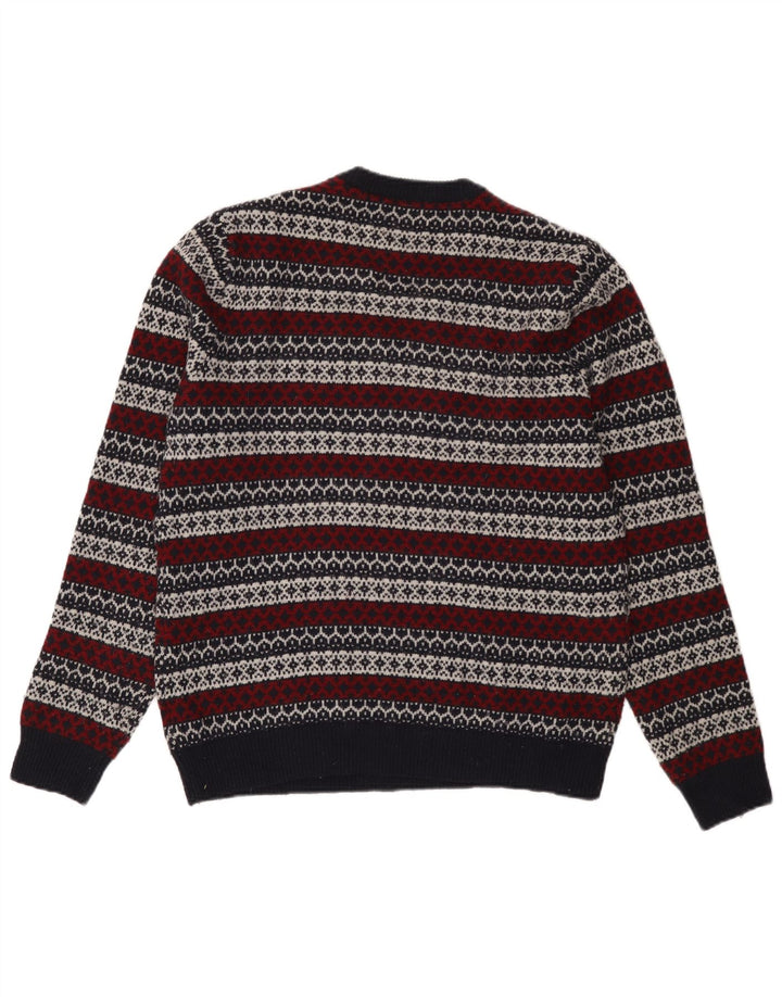 Jack Wills Herre Crew Neck Jumper Sweater Medium Navy Blue Fair Isle