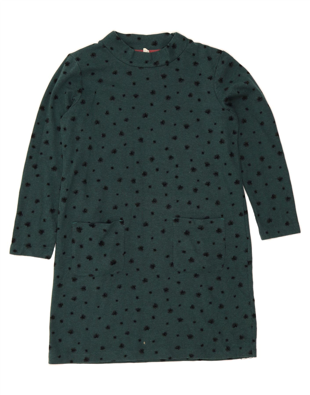 WHITE STUFF Womens Long Sleeve Basic Dress UK 12 Medium Green Spotted Vintage White Stuff and Second-Hand White Stuff from Messina Hembry 