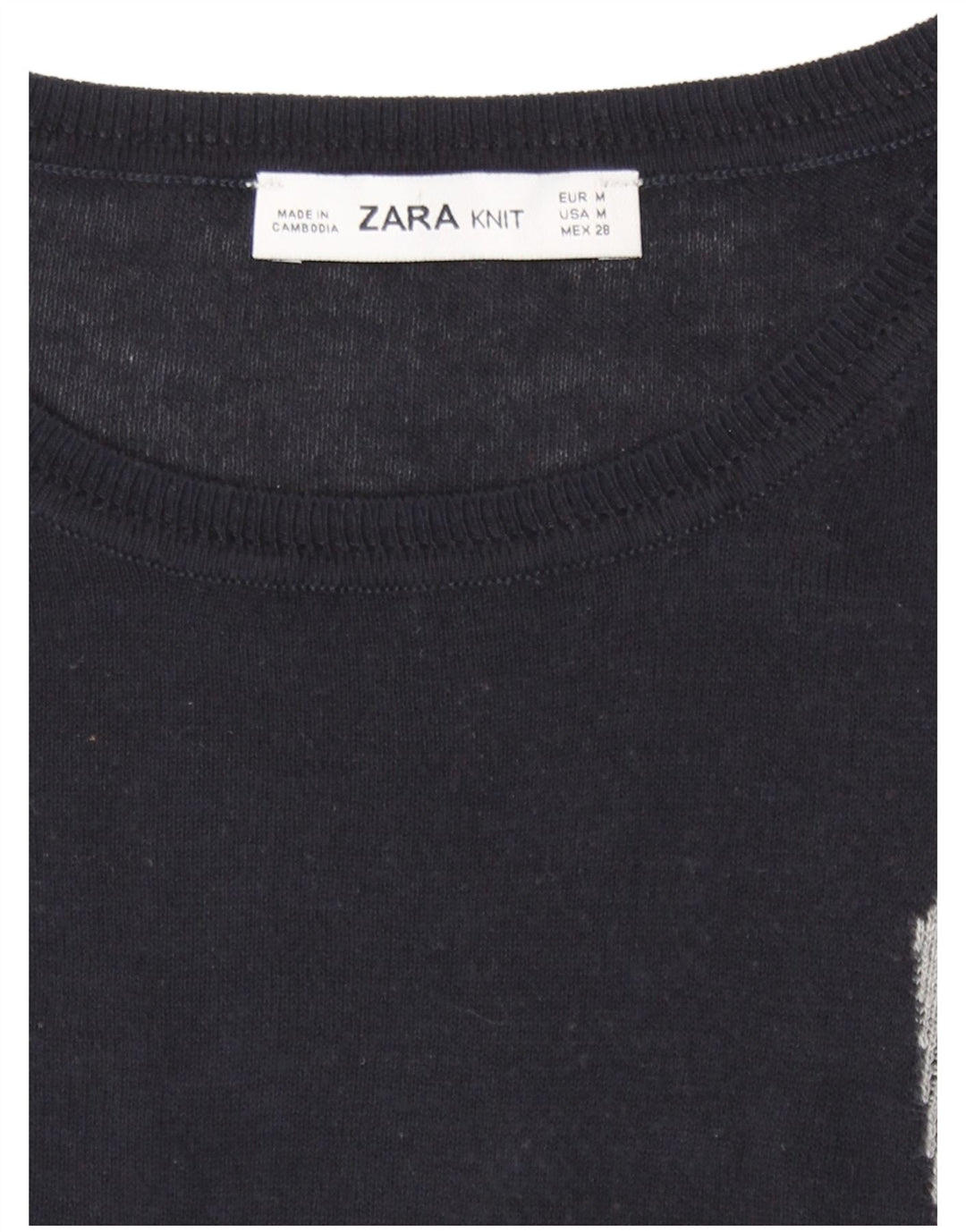 Zara sweater med rund hals til kvinder UK 14 Medium Black Colourblock