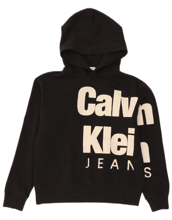 Calvin Klein Jeans Grafisk hættetrøje til drenge 13-14 år Sort bomuld