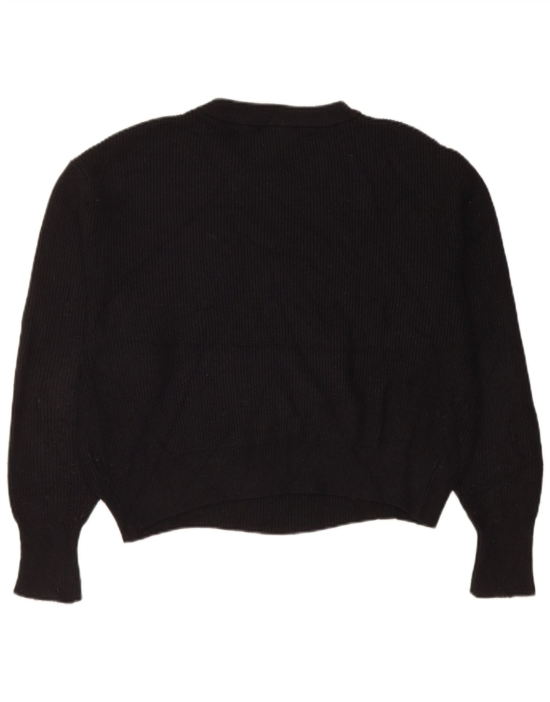 Zara Dame Oversized Crew Neck Jumper Sweater UK 14 Medium Black Viscose