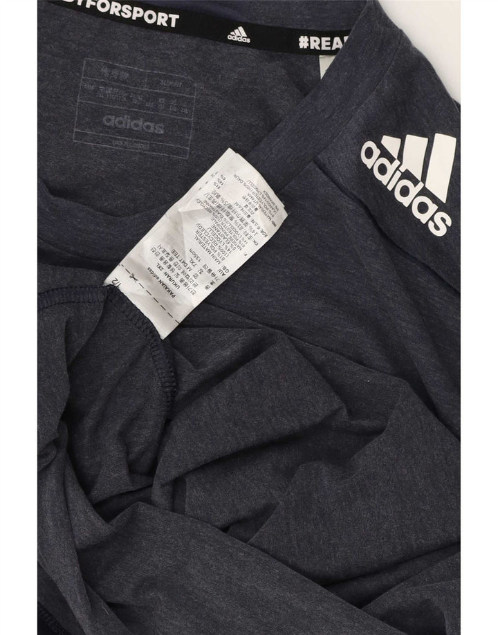 Adidas T-shirt top til mænd 2XL marineblå polyester