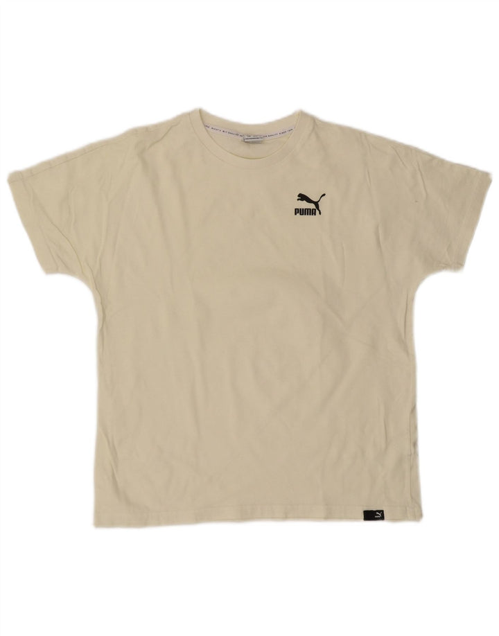 PUMA Girls T-Shirt Top 13-14 Years Off White Vintage Puma and Second-Hand Puma from Messina Hembry 
