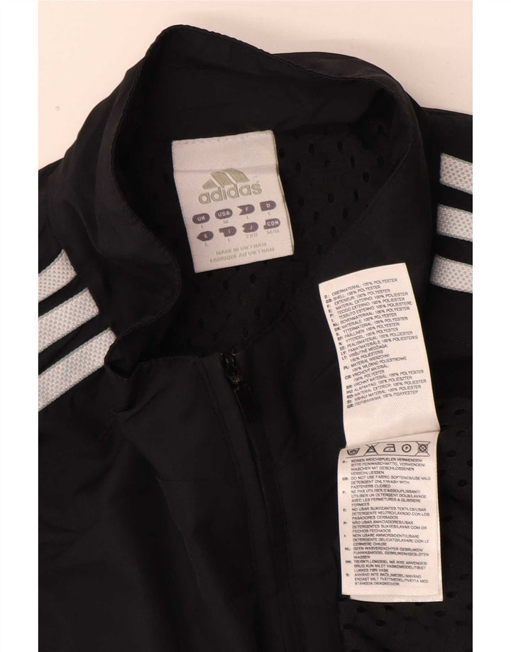 Adidas Herre Zip Neck Pullover Træningsdragt Top Large Navy Blue Sports