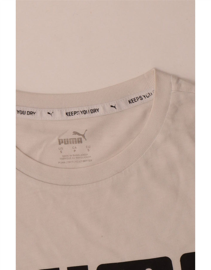 Puma Herre Grafisk T-Shirt Top Lille Hvid Bomuld