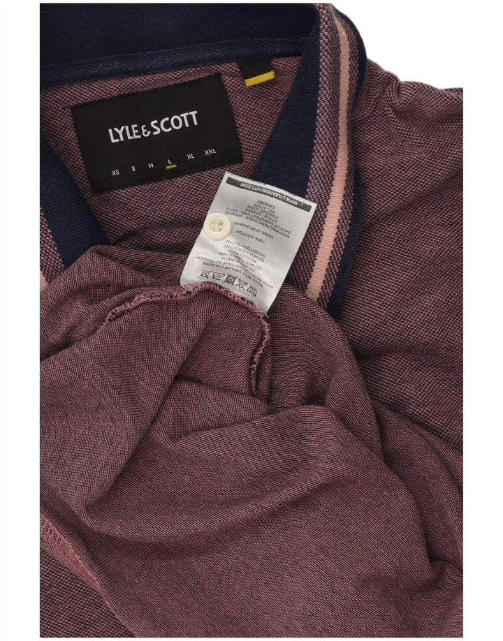 Lyle & Scott herre poloskjorte stor pink bomuld