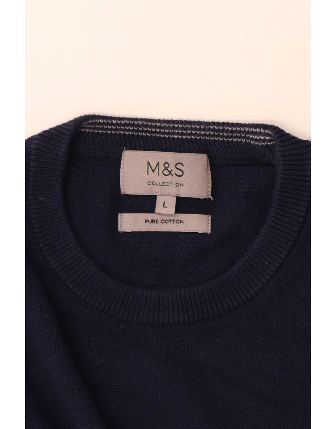 Marks & Spencer Herre sweater med rund hals, stor marineblå bomuld