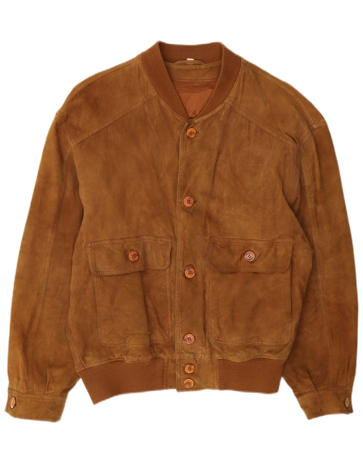 Vintage herre ruskind bomberjakke IT 46 lille beige læder