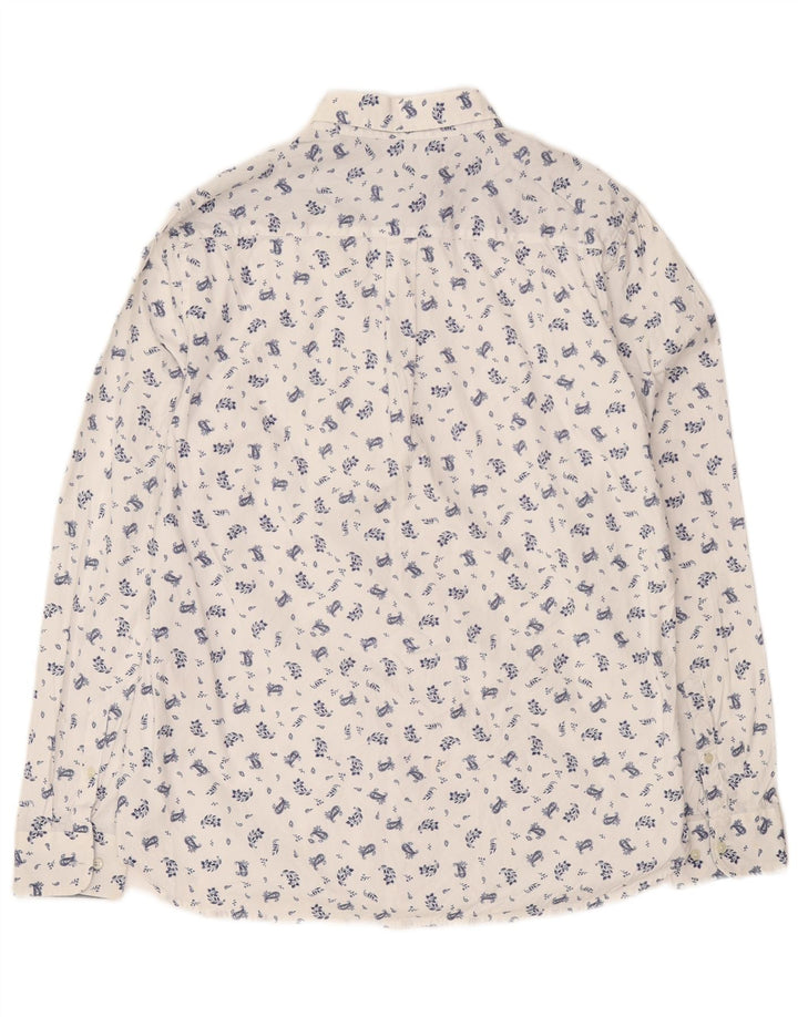 Superdry Herre Regular Fit skjorte XL Hvid blomstret bomuld