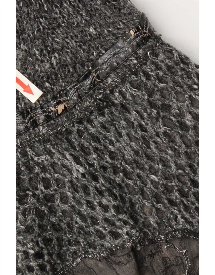 Juju & Christine Damestrik asymmetrisk nederdel Lille W30 grå patchwork