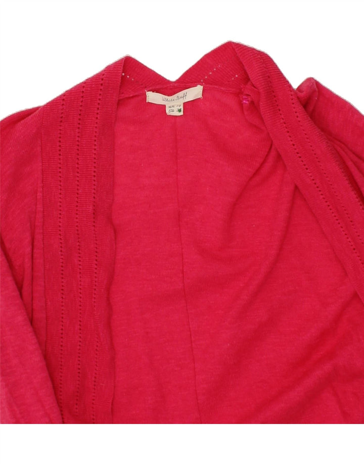 WHITE STUFF Womens Open Cardigan Sweater UK 10 Small  Pink Cotton Vintage White Stuff and Second-Hand White Stuff from Messina Hembry 