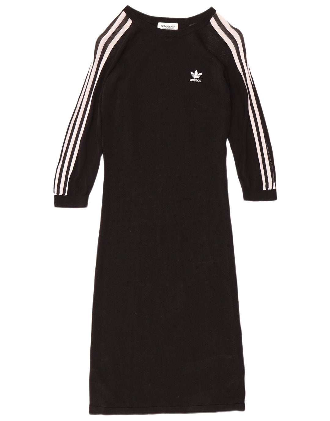 ADIDAS 3/4-ærmet trøjekjole til kvinder UK 14 Medium Black Rayon