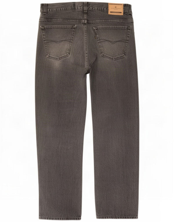 Marks & Spencer Herre Blue Harbor Straight Jeans W38 L29 Sort Bomuld