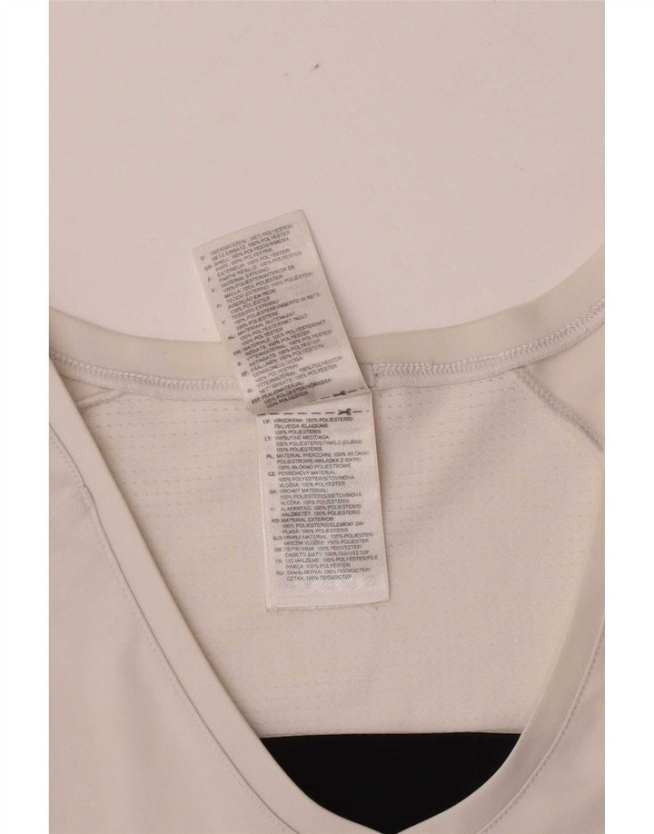Adidas Dame T-Shirt Top UK 12 Medium White Polyester