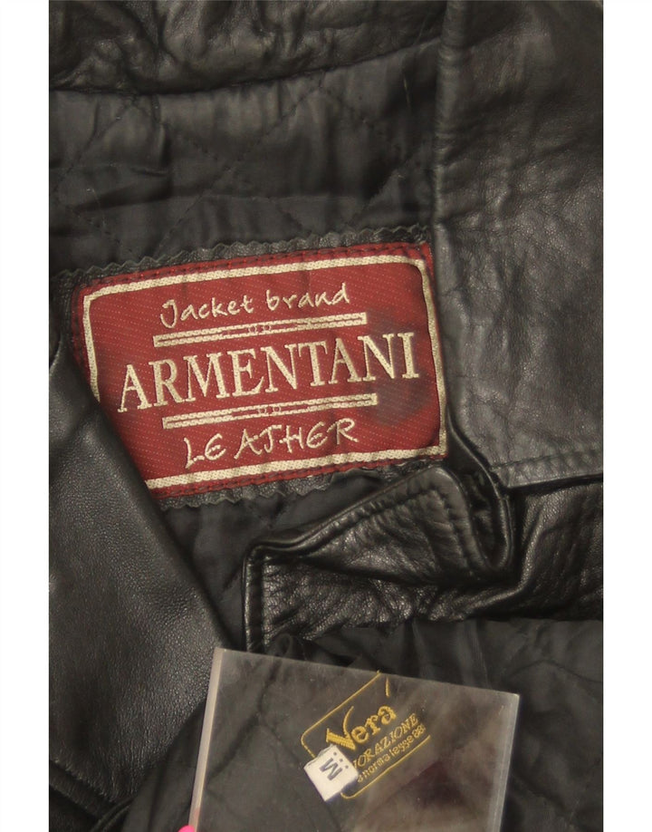 Vintage læderjakke til kvinder UK 14 Medium sort læder