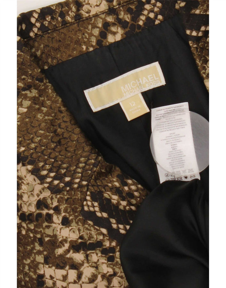 Michael Kors Dame 3/4 ærmet blazerjakke US 12 Large Brown Animal Print