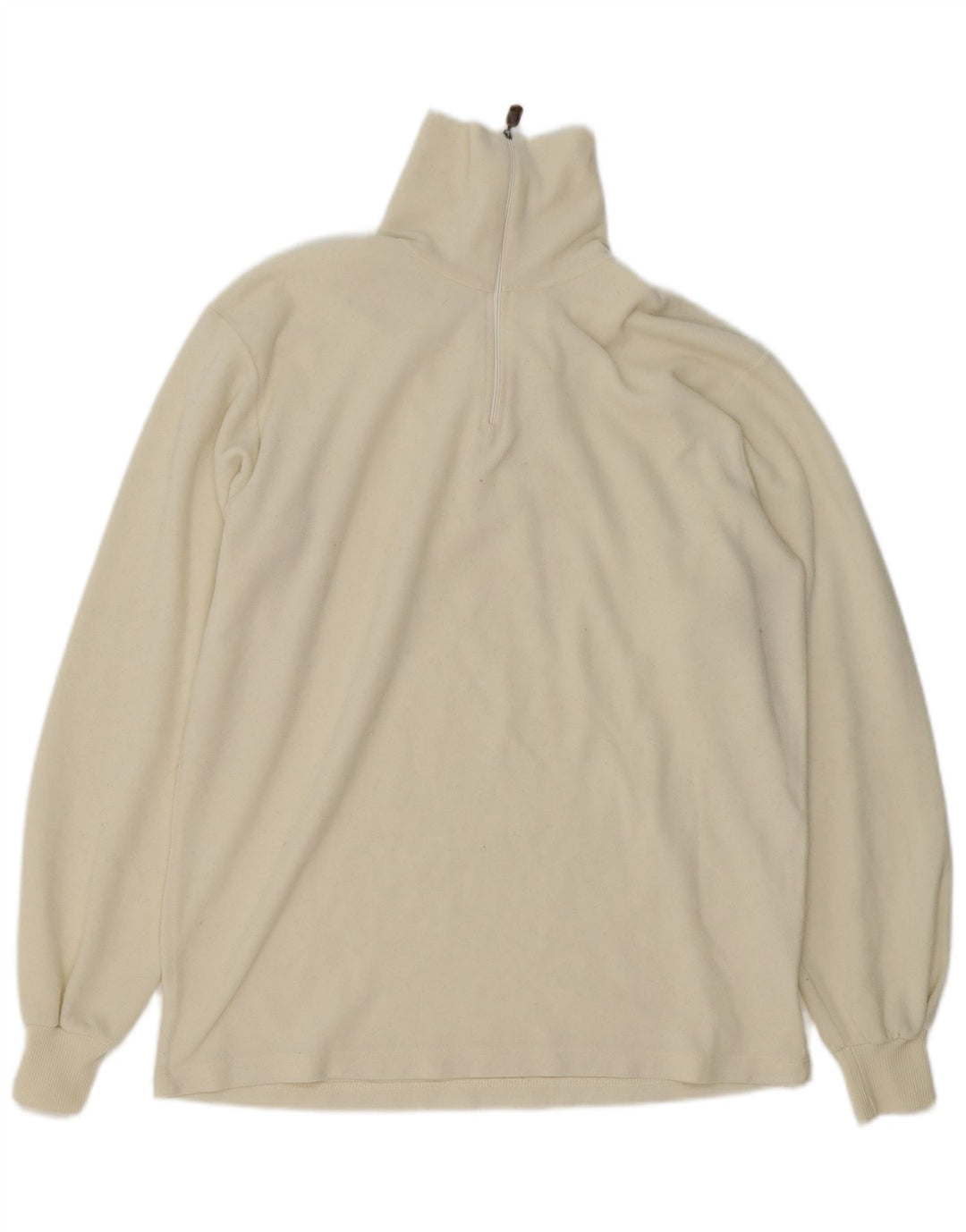 Conte of Florence Fleece Jumper med lynlås til mænd Large Off White Polyester