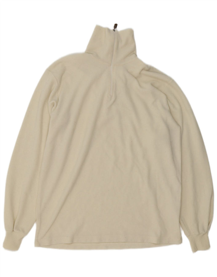 Conte of Florence Fleece Jumper med lynlås til mænd Large Off White Polyester
