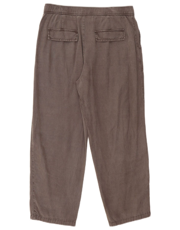 Zara Womens High Waist Loose Fit Cropped Trousers Medium W28 L26 Grå