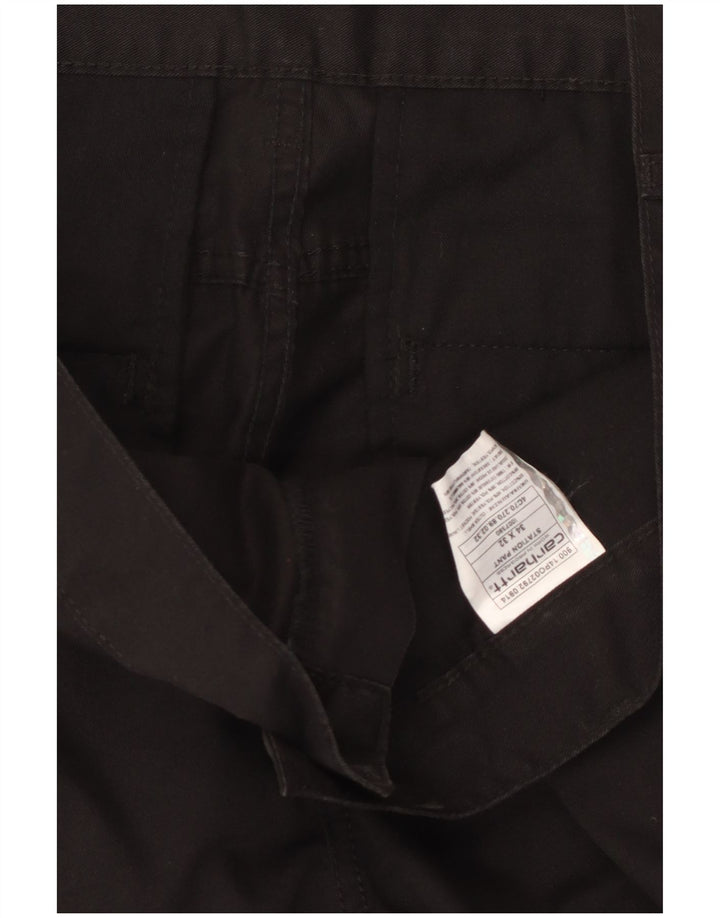 CARHARTT Straight Chino-bukser til mænd W34 L32 Sort bomuld