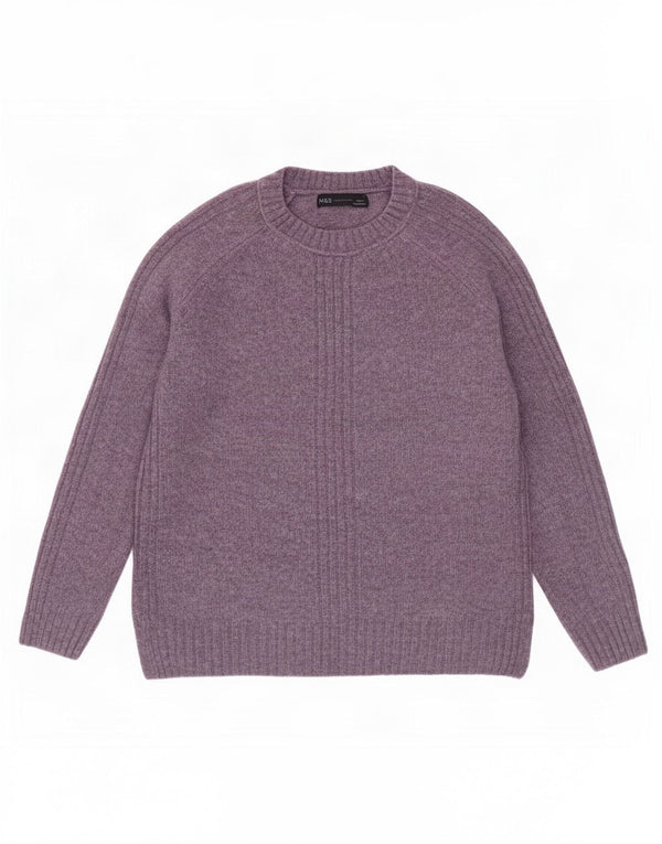 Marks & Spencer Dame sweater med rund hals DK 10 Lille lilla akryl