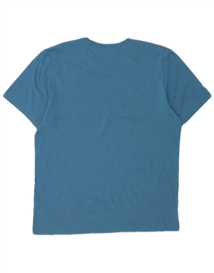 Nike Grafisk T-shirt top mellemblå bomuld til mænd