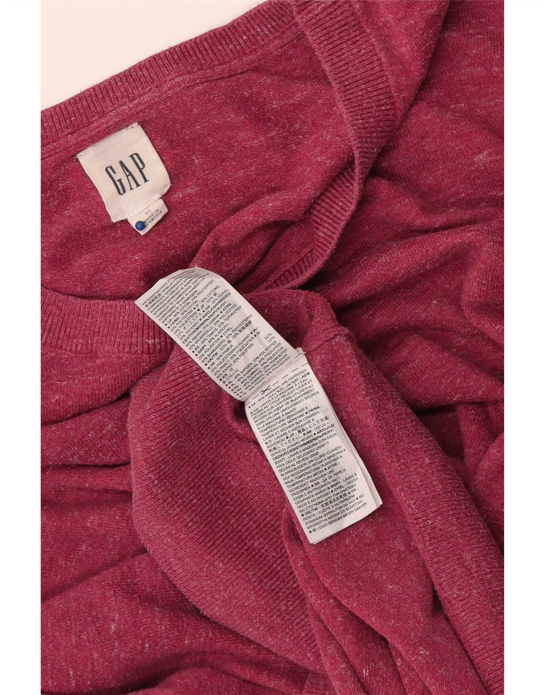Gap Herre Crew Neck Jumper Sweater XL Rød Flecked Bomuld