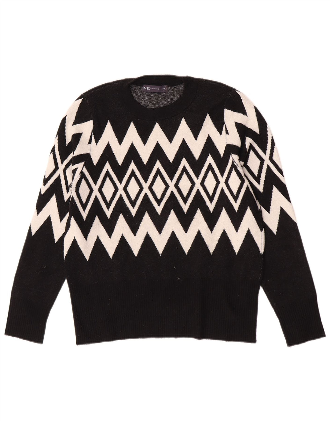 Marks & Spencer Dame sweater med rund hals DK 14 Medium Sort