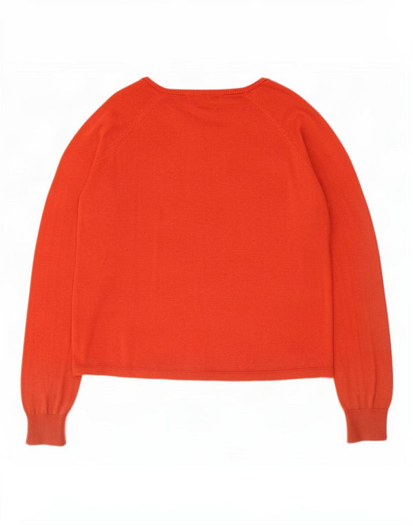 Marks & Spencer Dame Boat Neck Jumper Sweater UK 10 Small Red Viscose
