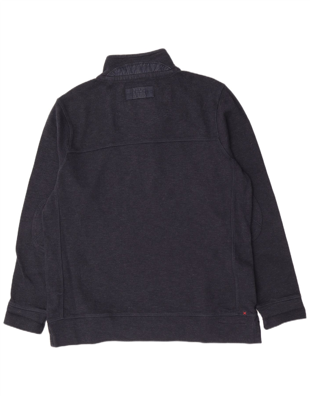 Fat Face Herre Button Neck Jumper Sweater XL Navy Blue Bomuld Classic