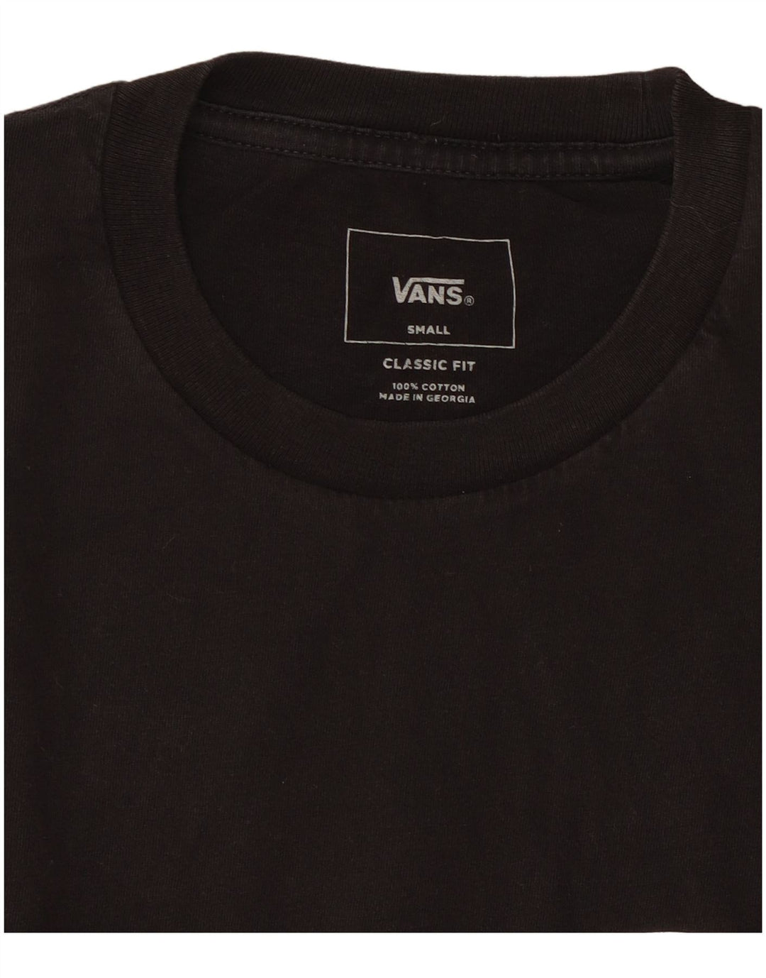 VANS Herre Classic Fit Grafisk T-Shirt Top Lille Sort Bomuld