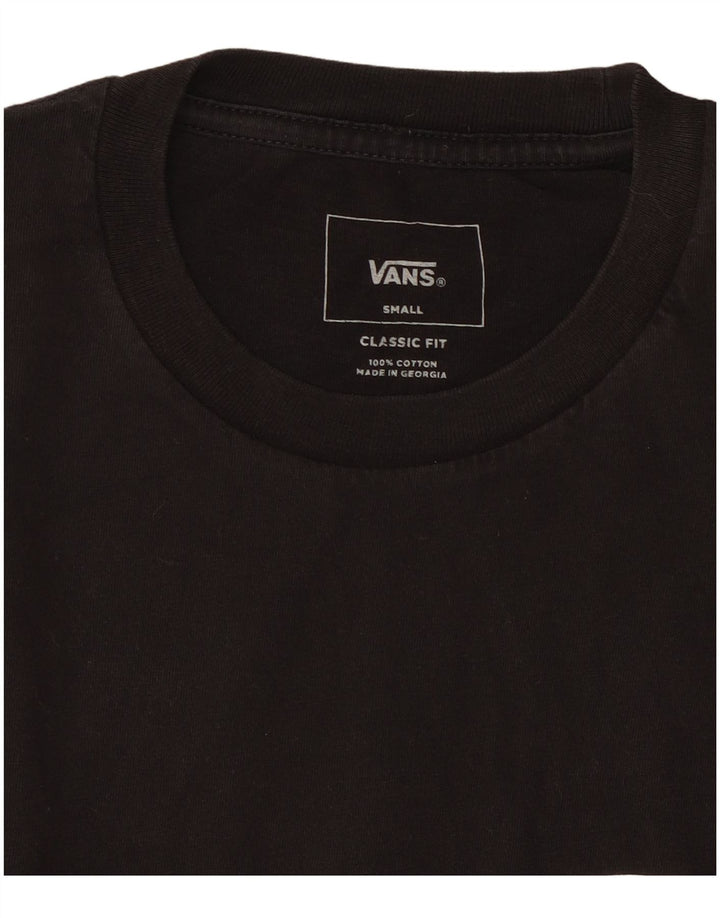 VANS Herre Classic Fit Grafisk T-Shirt Top Lille Sort Bomuld